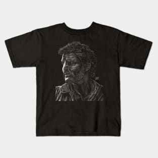 Pedro Pascal as Joel from The Last Of Us chalk style Kids T-Shirt